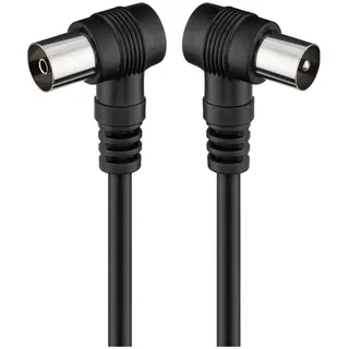 goobay 11525 Gewinkeltes Antennenkabel, Sat Anschlusskabel, schwarz, 1.5 m