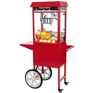 Royal Catering Popcornmaschine mit Wagen Retro, Fun Kitchen, Rot