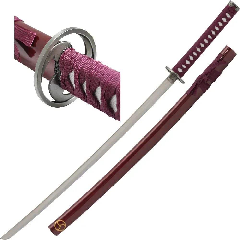 Samuraischwert rot inklusive Holz Scheide