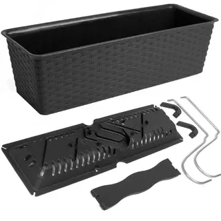 DEUBA Pflanzkasten 49 x 17 x 17 cm Anthrazit Komplettset