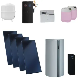 Viessmann Flachkollektor Solar-Paket Vitosol 200-FM SH2F 10,04 m2 mit Vitocell 140-E 750L Kombispeicher Modul Vitosolic 200 SD4