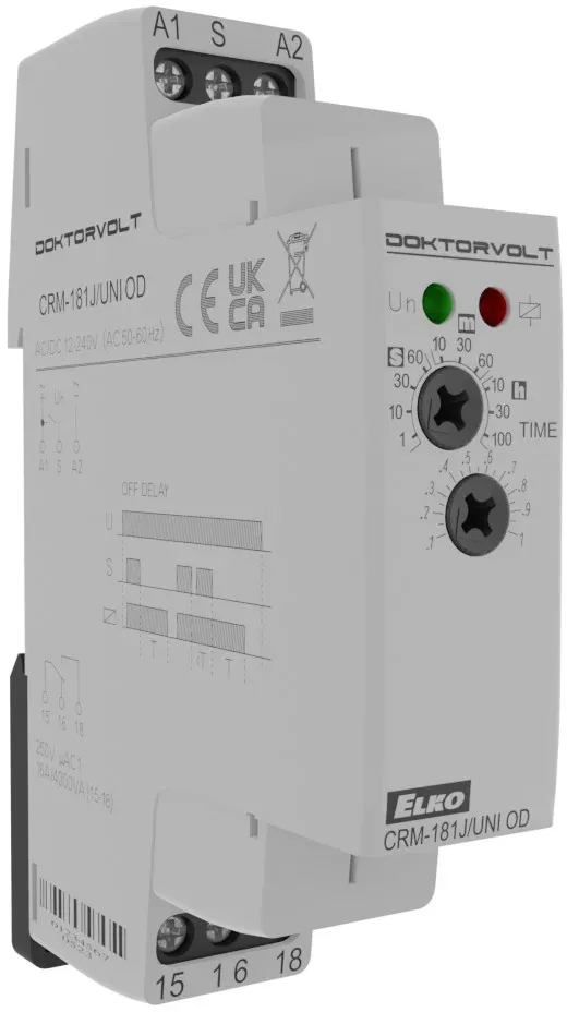 Zeitrelais mit 1 Funktion AC/DC 12-240V ELKO CRM-181J/UNI OD