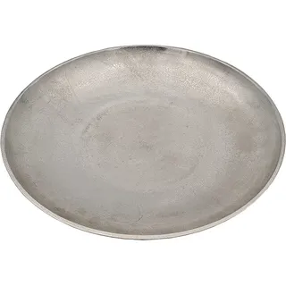 Meinposten Dekoschale MILA silber Metall Schale Deko Teller Kerzenschale Ø 38 cm