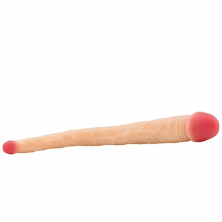 ATTAWA Realistischer Doppeldildo Flexibler Anal Dildo andere Größe Eichel Dildo Double Analdildo mit Eichel & Adern,Doppel Penis Nachbildung Analplug Sexspielzeug für Frauen Männer Paare,Flesh,37.5cm