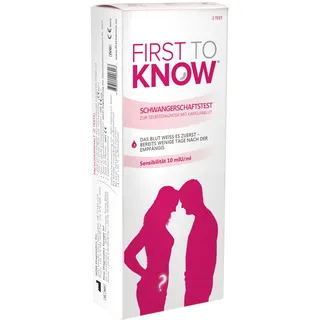 First To Know® – Der erste Schwangerschaftstest mit Blut, den man alleine machen kann – Packung mit 2 Tests