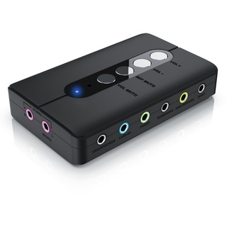 CSL USB 7.1 Soundkarte extern - 7.1 Surround Sound – Stereo Audio Adapter - Lautstärkeregelung - Anschluss für Kopfhörer, Mikrofon