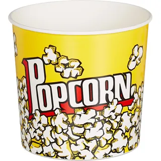 Relaxdays 6er-Set Popcorn Eimer wiederverwendbar gelb