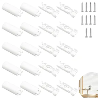 10 Kit 20 Stück Spannschuhe für Verspannte Plissees, Plissee Ersatzteile Klemmträger, Klemmträger Zubehör, Universal Plissee Zum Bohren Spannschuhe, für Stick und Fix Front Klebeplatten, Weiß