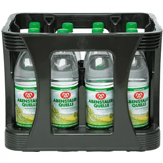 6x 1,00 L. Abenstaler Mineralwasser Naturell PET Flasche - EINWEG ohne Kasten