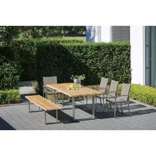 Niehoff Set Solid, Mercure - Das Set besteht aus: 1 x Baumtisch Solid, 1 x Baumbank Solid, 4 x Stapelsesse...