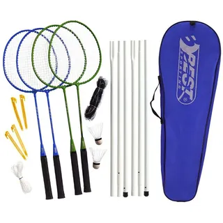 Best Sporting Federball Set Erwachsene und Kinder I Badminton Set bestehend aus Netz, 4 Schlägern, 2 Badmintonbällen und Tasche I Federball Set Kinder I Badminton Netz und Schläger für den Garten