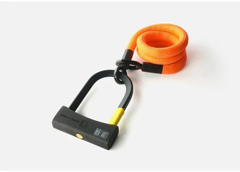 Tex-Lock Bügelschloß mit Textilseil Eyelet 160 D-lock acid orange