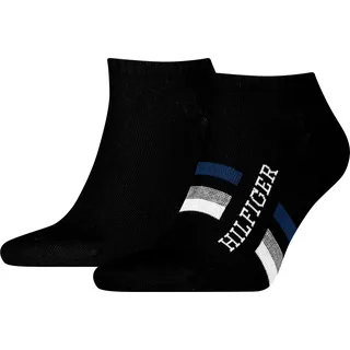 Tommy Hilfiger Sneakersocken mit Logo-Detail im 2er-Pack, Black, 43-46