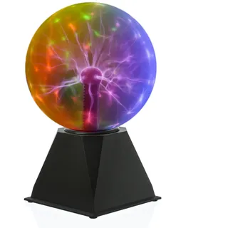 satisfire Plasmakugel multicolor - zuckend, bunte Blitz-Show Automatikbetrieb oder Musikst...