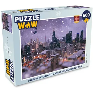 MuchoWow Puzzle Schnee in Toronto aus der Vogelperspektive, 500 Puzzleteile, Foto-Puzzle, Bilderrätsel, Puzzlespiele, Spielzeug 34 cm x 48 cm x 2 cm