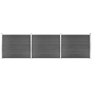 Sichtschutzzaun Element Set 526 x 146 cm schwarz