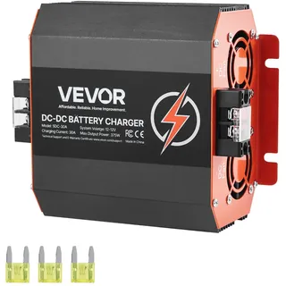 Vevor 12 V 30 A DC/DC-Batterieladegerät, 375 W, Ladegerät für Blei-Säure-, Lithium-, AGM-, GEL- & Nassbatterien, intelligentes mehrstufiges Laden, für Wohnmobile, Nutzfahrzeuge, Boote, Yachten