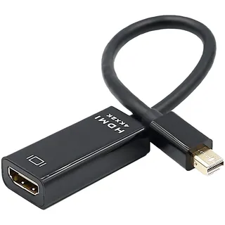 Leloco 4K Mini DisplayPort auf HDMI Adapter,Mini DP auf HDMI Adapter Konverter Konverter Für Thunderbolt 2, MacBook Pro, MacBook Air, iMac, Surface Pro Mehr Schwarz