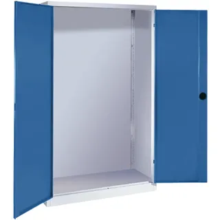 C+P® Modul-Geräteschrank BASIC, ohne Inneneinrichtung, Grau, Hellblau, Vollblechtüren - Hellblau