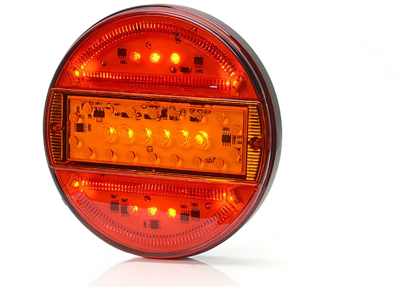 LED Heckleuchte RUND 12V 24V E20 Rückleuchte Ø140mm 25mm Dünn Anhänger