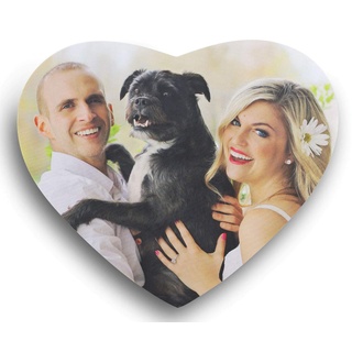 Personalisierbares Herz-Mousepad mit eigenen Fotos, Texten und Logos selbst gestalten - ca. 20 x 23,5 cm - Rutschfestes, Flexibles Gummipad mit Stoff-Oberfläche