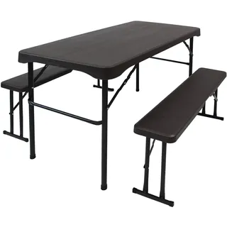 Trutzholm Bierzeltgarnitur 3-tlg. Länge 107 cm Festzeltgarnitur Gartenmöbel Set aus 2 B... grau