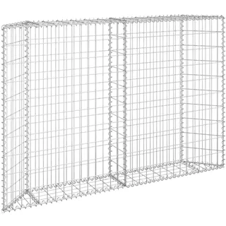 vidaXL Gabionen-Hochbeet Trapezform Verzinkter Stahl 150x20x100 cm