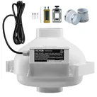 VEVOR 98-114 mm Radon-Lüfter-Installationskit, 190 CFM Radon-Minderungs-Lüftersystem-Kit mit 2 Kupplungen, Druckanzeige, Inline-Kanalventilator-Abluftventilator für Belüftung im Innen- & Außenbereich