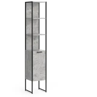 Vicco Badschrank Fyrk Beton Badezimmerschrank Hochschrank Badregal 5 Fächer