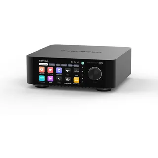 eversolo Play All-in-One Musik-Streamer mit Verstärker | 5,5-Zoll-Touchscreen, unterstützt Multi Room & Room Correction, Stream Tidal, Qobuz, Amazon Music & More | Schwarz (Standard Edition)