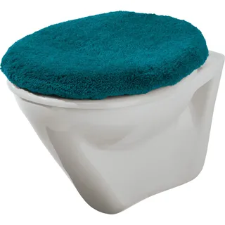 Erwin Müller WC-Deckelbezug Athen Petrol Größe 47x50 cm - weich und flauschig, trocknergeeignet