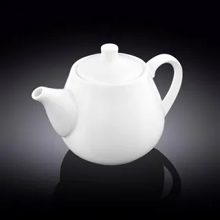 Wilmax WL-994003 Porzellan-Teekanne, weiß, 1000 ml Fassungsvermögen, integriertes Sieb (1 Stück)