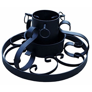 Spetebo Metall Weihnachtsbaumständer im antiken Design - 35 cm - Christbaumständer mit Wasserschale -Tannenbaum Ständer schwarz für Bäume bis 250 cm