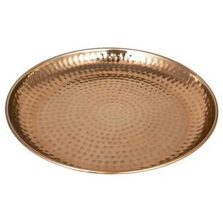 Marrakesch Orient & Mediterran Interior Orientalisches Tablett Schale aus Metall Mia 40cm Kupfer