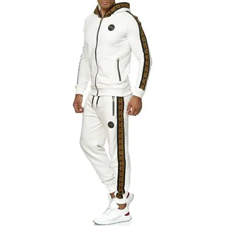 RedBridge Jogginganzug Red Bridge Herren Jogginganzug Sweat Suit Set Jacke Hose (Set, 2-tlg) weiß L