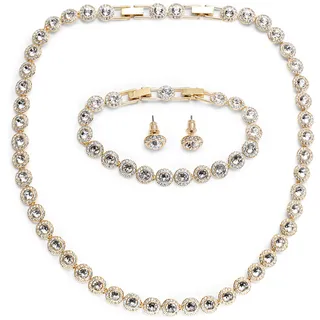 Swarovski Una Angelic Set, Set (3), Rundschliff, Weiß, Goldlegierungsschicht