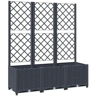 vidaXL Pflanzkübel mit Spalier Dunkelgrau 120x40x136 cm PP