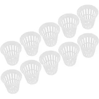 Hydroponik Korb, 10 Teile/Satz Eimer Korb Deckel Garten Kunststoff Netto Tassen Töpfe Hydroponischen Korb Tasse Pflanze Netto Topf für Hydroponics Gartenbehälter(Weiß)