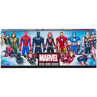 Hasbro Avengers Titan Hero Serie Action-Figuren Pack, 7 Action-Figuren (30 cm) und 5 Accessoires
