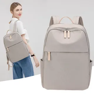 OKWISH Damen-Laptop-Rucksack mit separatem Laptopfach, wasserdichter Computer-Rucksack, passend für 14-Zoll-Laptops, ideal für Reisen, Arbeit und... - Orange