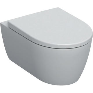 Geberit iCon Set Wand-WC Tiefspüler, geschlossene Form, Rimfree, mit WC-Sitz, weiß