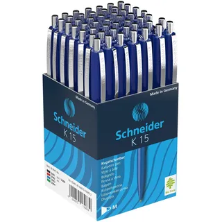 Schneider 3083 K15 Druckkugelschreiber (dokumentenecht, Strichstärke: M, Schreibfarbe: blau) 50 Stück, blau