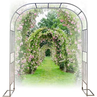 Rosenbogen aus Edelstahl Metall Stabil, 19 MM Rohrdurchmesser Garten Rankhilfen Rosenbogen für Kletterpflanzen, für Pergola Hochzeitsbogen Rankhilfe Rosen, Sonnenschutz und Rostschutz ( Size : 2.8*2.4