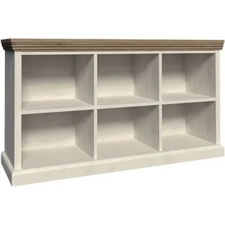 Feldmann-Wohnen Bücherregal Royal, 1-tlg., 127cm Pinie skandinavisch weiß Wildeiche Landhaus-Stil weiß