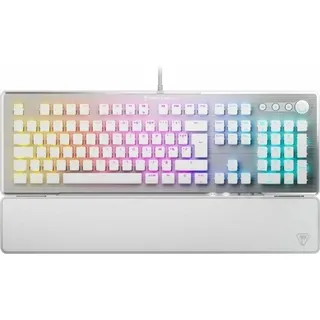 Turtle Beach Vulcan II – Mechanische PC Gaming-Tastatur, Tactile TITAN II Schalter, beleuchtete Tasten, abnehmbare Handballenauflage, DE Layout, ... - Weiß
