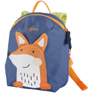 SIGIKID 25225 Mini Rucksack Fuchs Kinderrucksack für Krippe, Kita, Ausflüge empfohlen für Mädchen und Jungen ab 2 Jahren, Blau/Orange 29 cm