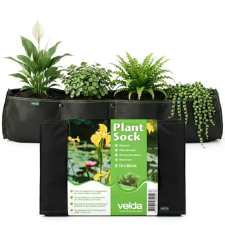 Velda Pflanzschlauch Pflanztasche Plant Sock 10 x 80 cm, Schwarz 127594 Pflanzkorb für Teichpflanzen,