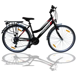 Talson 26 Zoll Damenrad Shimano 21Gang 26" Damen Fahrrad Black mit Beleuchtung nach STVZO