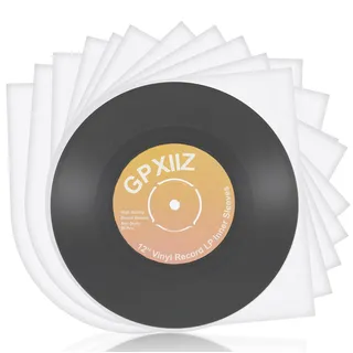 GPXIIZ Schallplatten Innenhüllen 12 Zoll, 50 Stück Lp Schutzhüllen, Antistatisch Schallplatten Hüllen aus HDPE, Runder Boden Vinyl Hüllen, für 12" Vinyl Sleeves Innenhülle