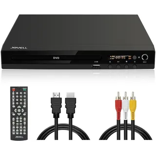 Kompakter DVD-Player mit Scart-Anschluss, Regionenfreier HD-DVD-CD-Player 1080P mit HDMI-Ausgang AV-Ausgang, Integriertem PAL NTSC-TV-System, Unterstützt MIC-Eingang, USB-Eingang (DVD-170 mit Scart)